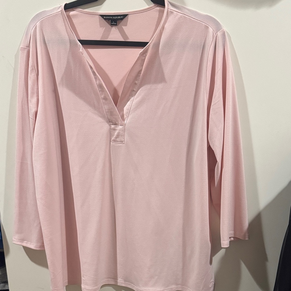 Banana Republic Soft Pink V-Neck Tunic